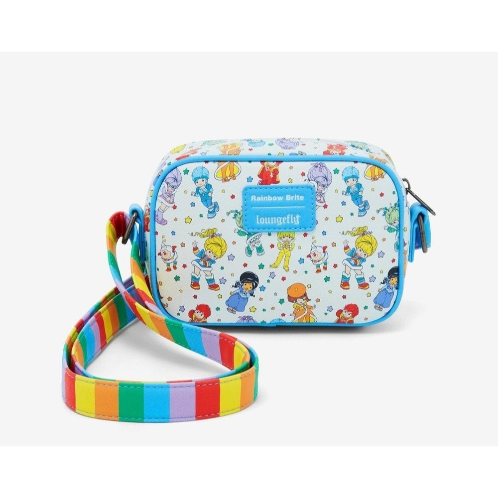Loungefly Rainbow Brite & Friends Camera Crossbody Bag Rainbow Strap Retro NEW - Picture 1 of 4